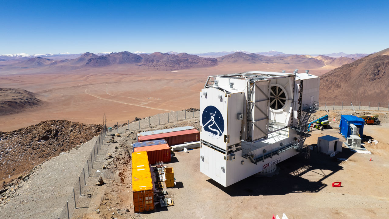 The completed Fred Young Submillimeter Telescope.