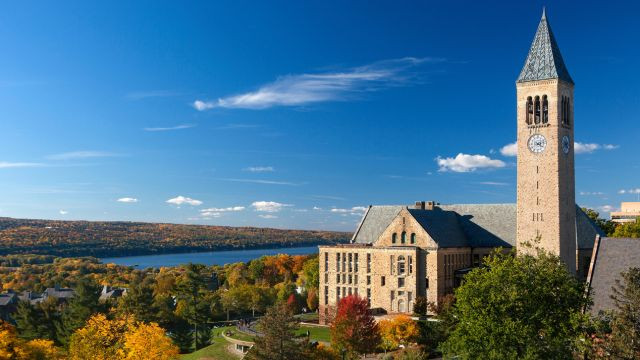 A view of Cornell campus with McGraw tower.
